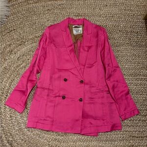 Scotch & Soda hot pink linen blend blazer